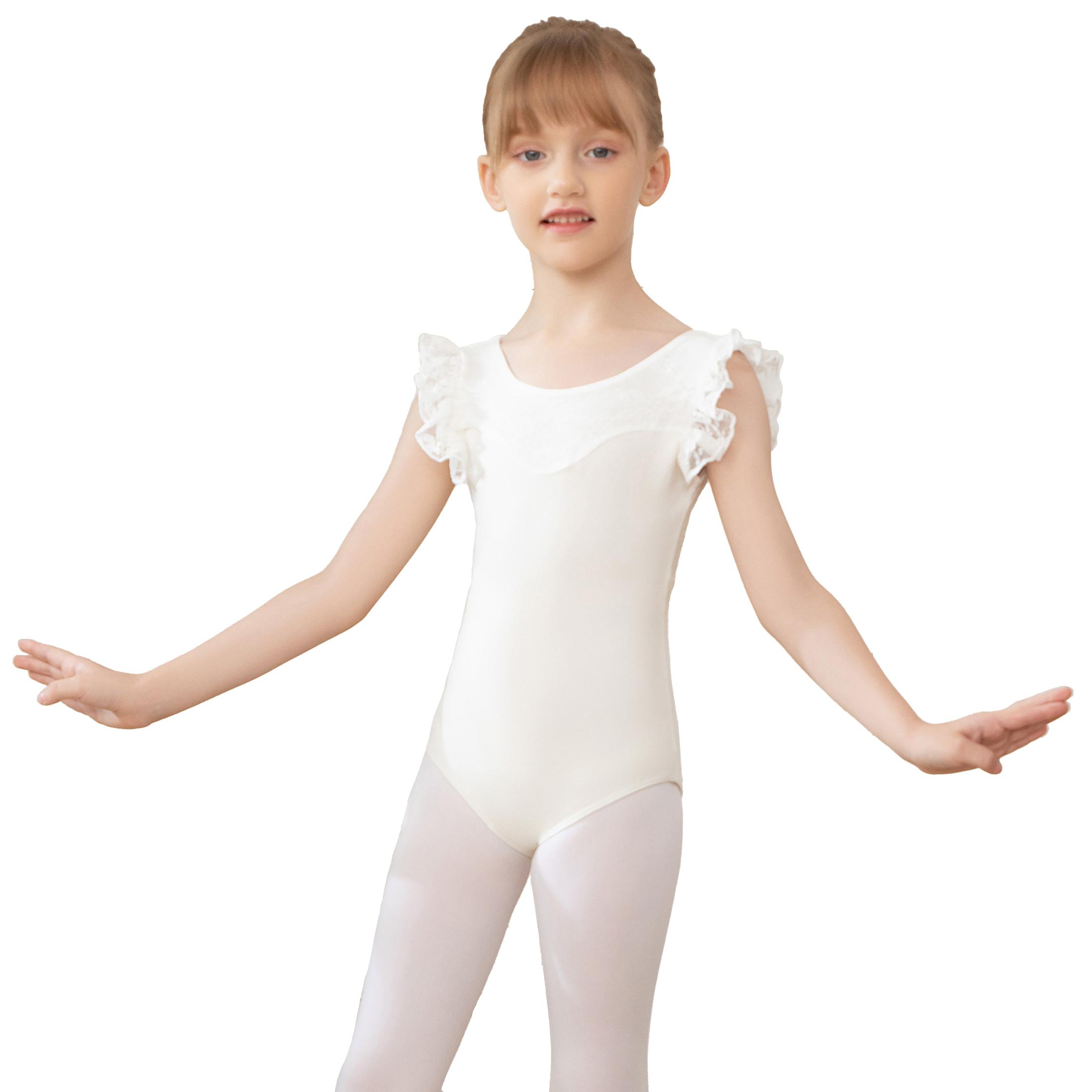 

Балетный купальник для девочек базовый с коротким рукавом, танцевальный костюм для малышей, хлопковый гимнастический купальник, школьный танцевальный, возраст 2-11 лет 160 белый