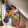 Home Use Decoration Colorful Horse Head Wall Hanging Ornaments Living Room Decoration Living Fine Room Entrance Decoration Resin Crafts