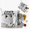 Black and White Tail Crinkle Book Baby Soft Cloth Book Tear-Resistant Teething Toy Infant Sensory Early Learning