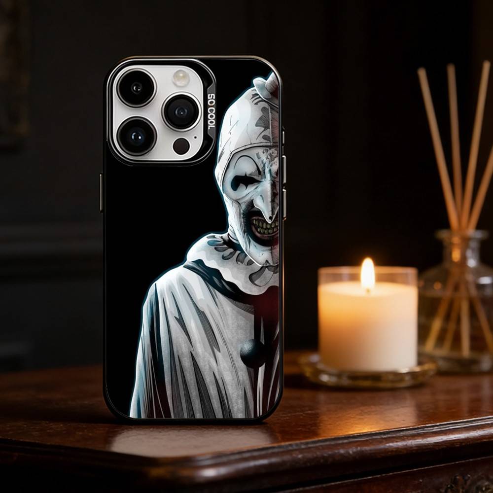 Art the Clown horror T-Terrifier Phone Case Color Silver Shell For IPhone 17 16 15 14 13 12 11 Pro Max Plus