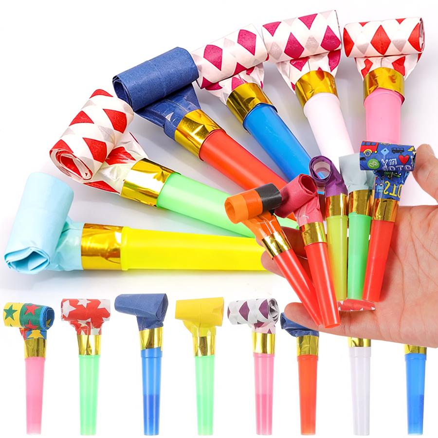 13/30/56/96pcs Retractable Party Blower Plastic Blow Horn Funny Long Tongue Noisemaker for Carnival Holiday Party Decor XJM