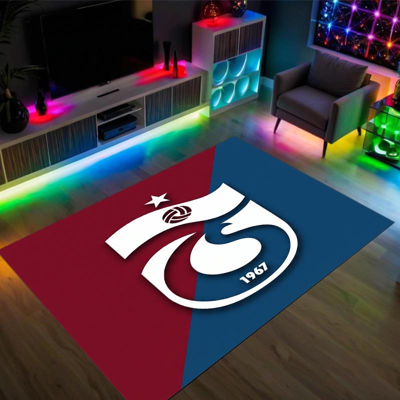 Trabzonspor FC Design Crystal Velvet Carpet Cozy Non?Slip Printed Rug For Bedroom Living Room Entrance