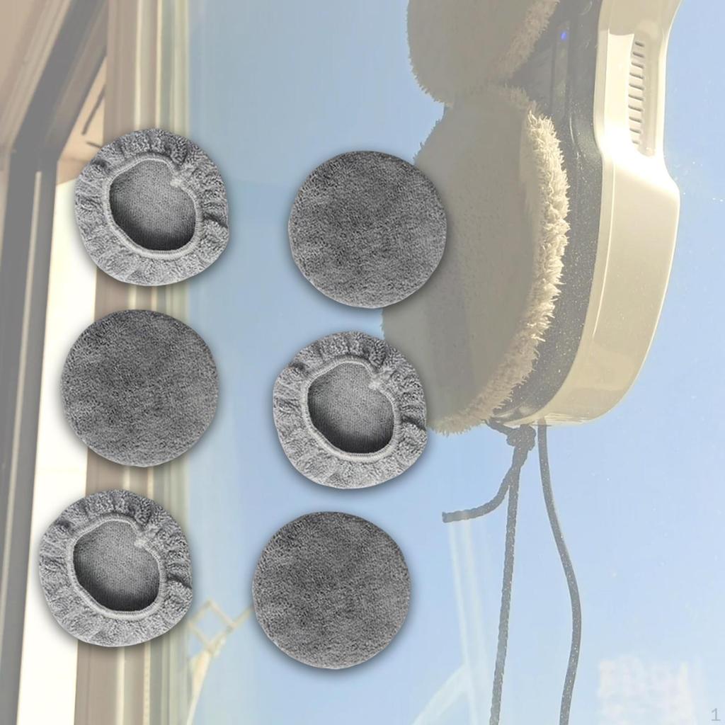 6 Pack Replacement Pads for Window Cleaning Robot, Round Vacuum Cleaner Cloth