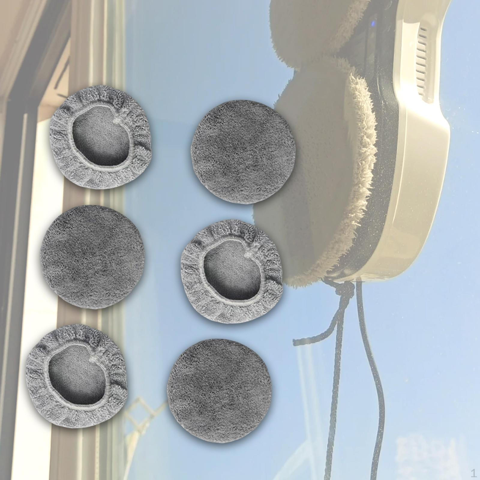 

6 сменных накладок для робота-мойщика окон, круглая салфетка для пылесоса Fleece Texture