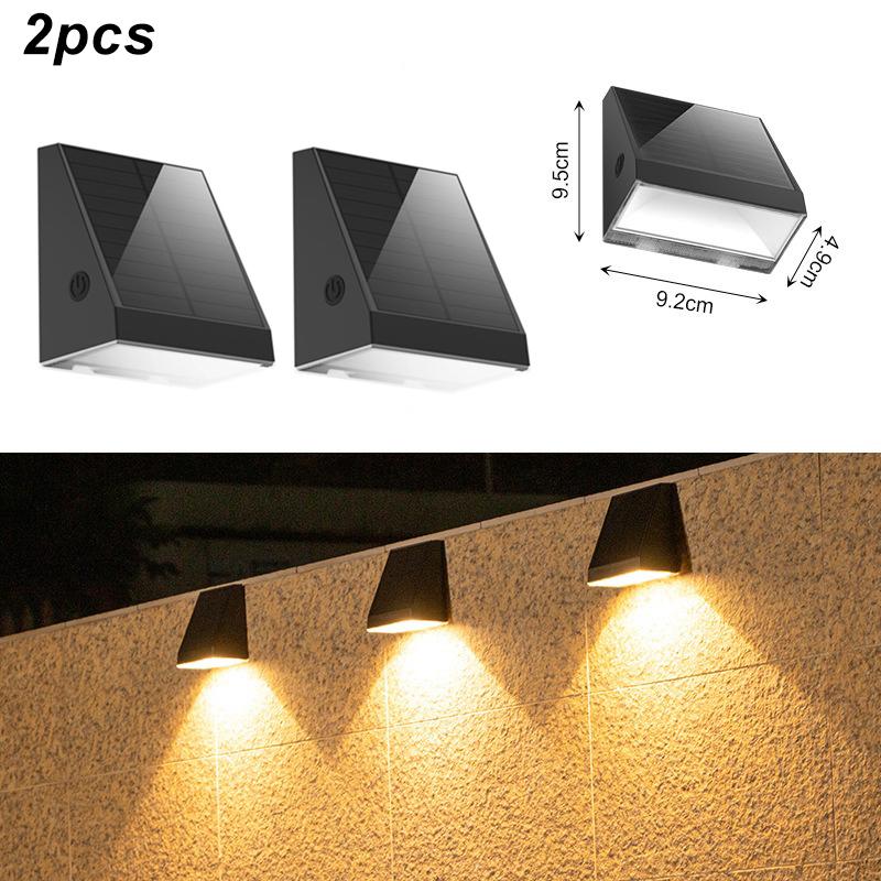 

2PCS Solar LED Wall Lights Radar Sensor Waterproof Solar Powered Outdoor Decor Light for Garden Courtyard Fence Decorations Lamp