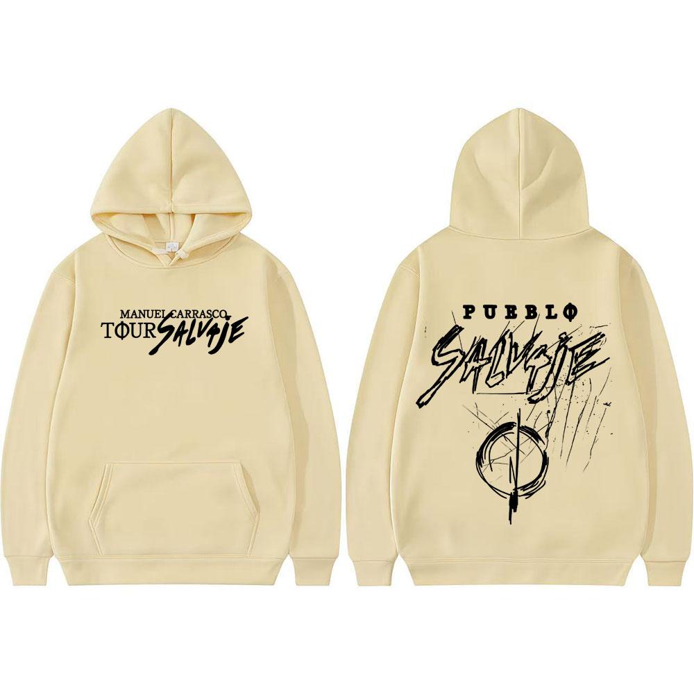 Rapper Manuel Carrasco Salvaje Tour 2025 Album Graphics Pullover Men Clothing Fashion Vintage Trending Hoodie Casual Sweatshirts