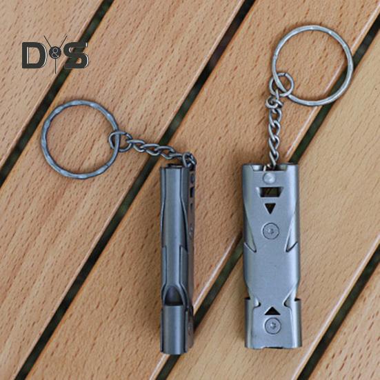 Çift Tüplü Hayatta Kalma Düdüğü 150dB Yüksek Desibel Ağır Hizmet Paslanmaz Çelik Taşınabilir Seyahat Mini Kamp Avcılık Yürüyüş Açık Hava Acil Durum Düdüğü