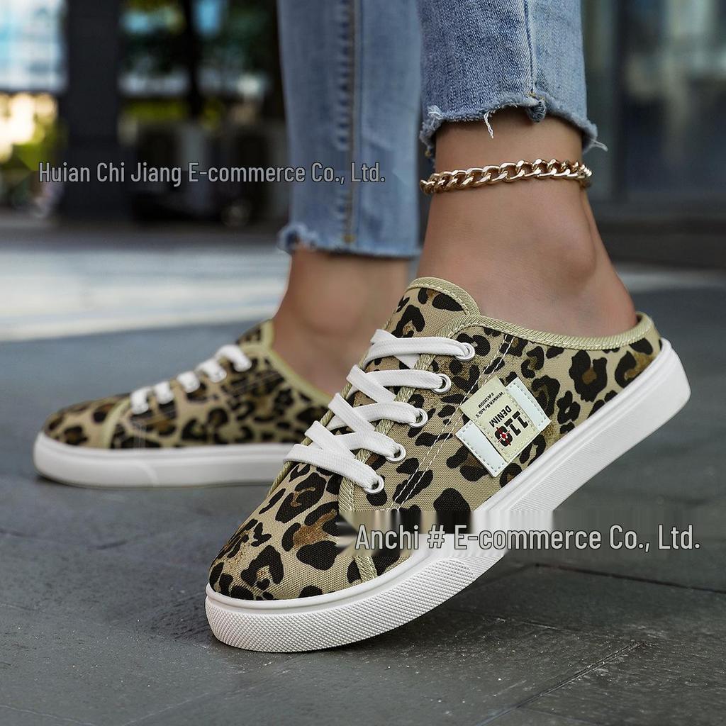 Spot Canvas Slip-On Spring White Flat Shoes