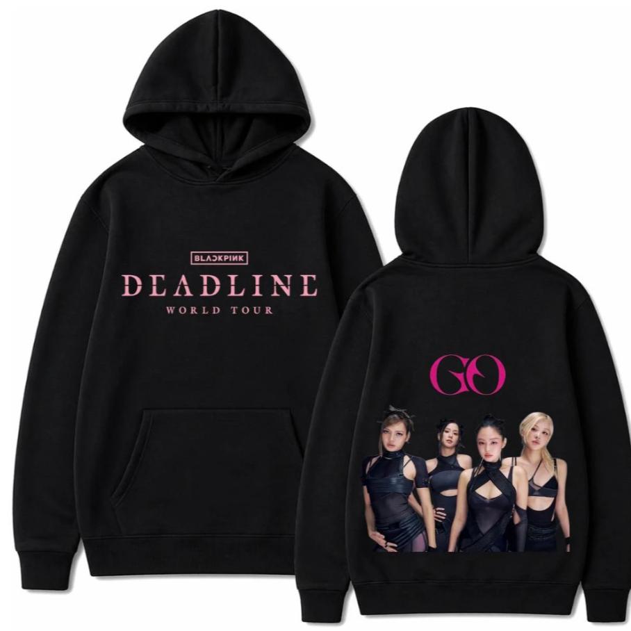 2026 Heißer Verkauf Kpop Blackpink Hoodies Unisex Mode Y2K Gothic Baumwolle Übergroßes Sweatshirt Trendige Streetwear für den täglichen Look M black