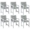 Low Back Chair Cushions 6 Pcs Light Grey Melange 100 X 50 X 7 Cm Fabric