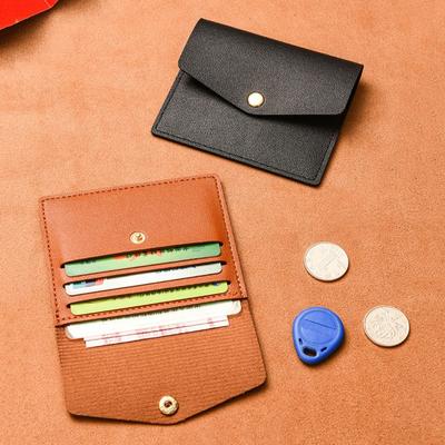 Portable Multi-card Slot Solid Color Card Holder Unisex Leather Card Case Bank Card Credit Card ID Bus Card Holder Organizer