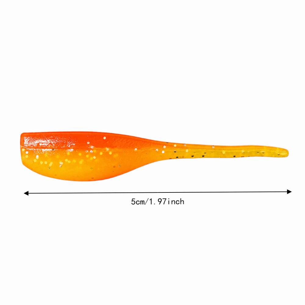100PCS PVC Swimbaits Lures 5cm Fishing Lures Durable Fishing Baits for Trout