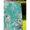 Women's plus size spring floral loose long-sleeved top with pockets