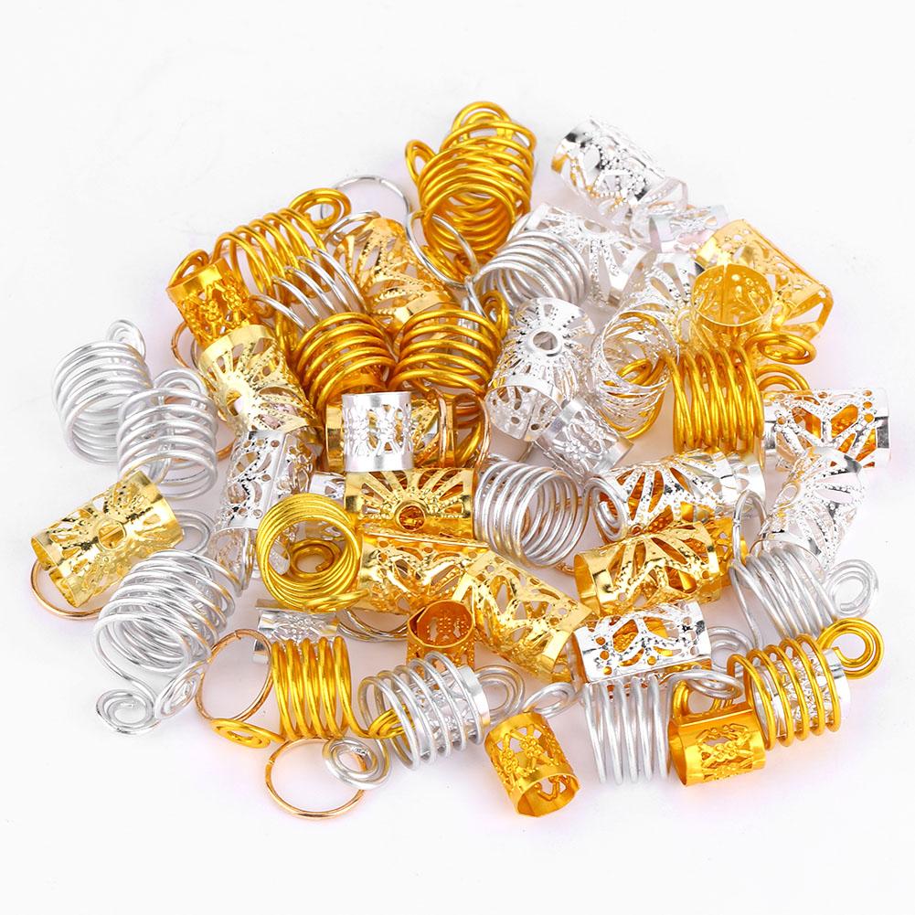 90pcs Hair Braid Rings Dreadlock Three ply Hair Clips Loops Decoration for Women & Girls