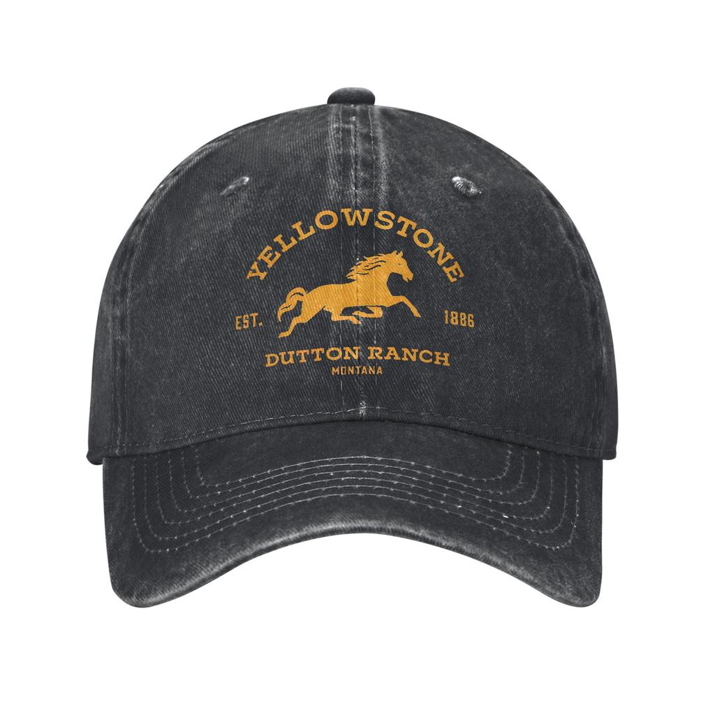 Vintage Yellowstone US National Park Wolf Bison Bear Vintage Baseball Caps Distressed Washed Caps Hat