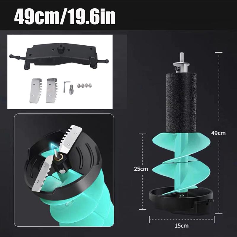 

49Cm Electric Ice Fishing Auger Ice Auger For Fishing Electric Nylon Corless With Positioning Drill Nylon Floating Ice Bit Set