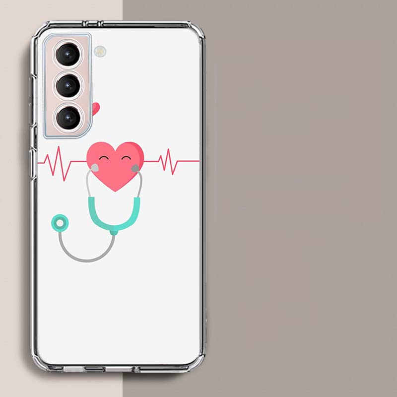 Nurse Medical Stethoscope Phone Case For Samsung S25+ Edge Galaxy S24 FE S23 Ultra Capa Shell S22+ S21 Plus S20 FE Cover Silicon