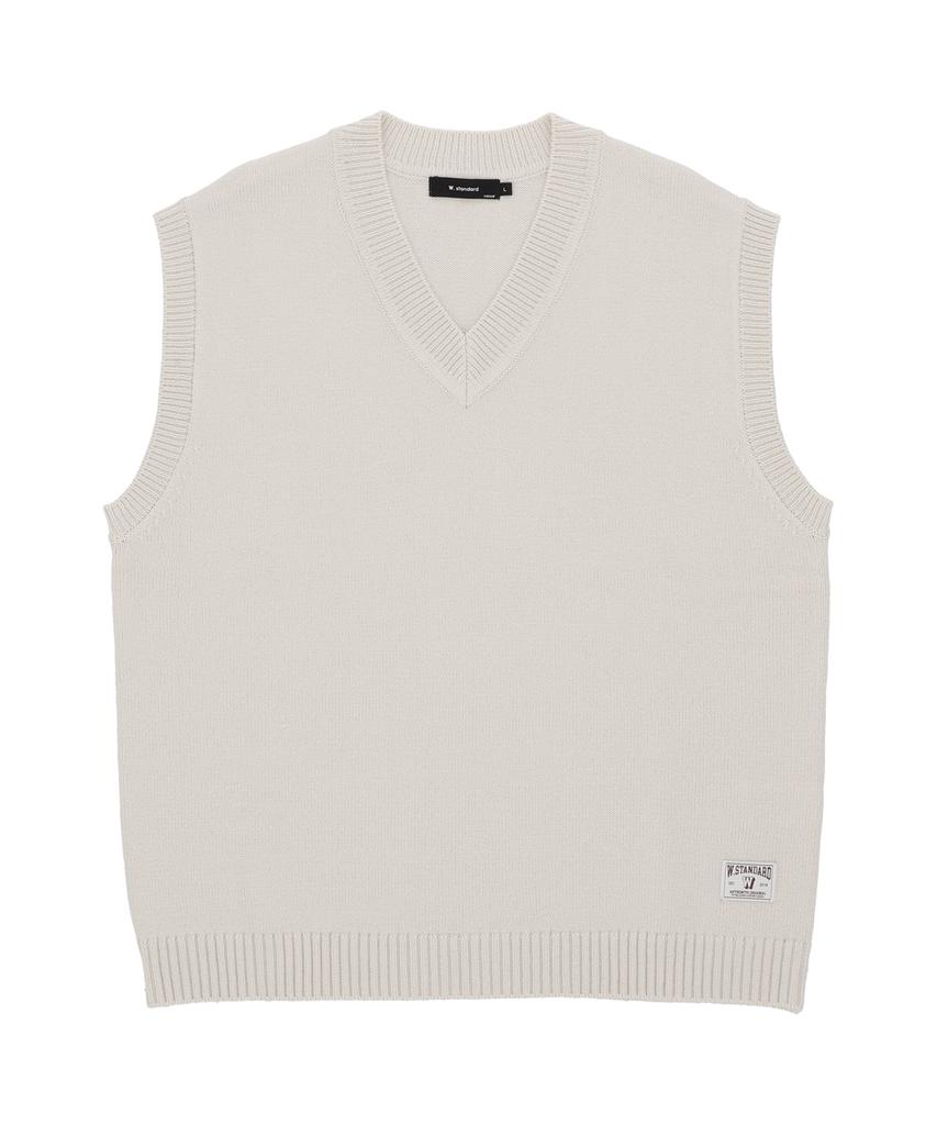 W Standard Basic V-Neck Vest [4 Colors]