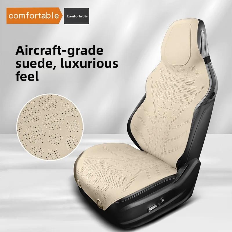 Universal All Seasons Car Seat Cover Breathable Perforated Suede Seat Anti-slip Protective Cushions Luxury Car Suede Seat Cover