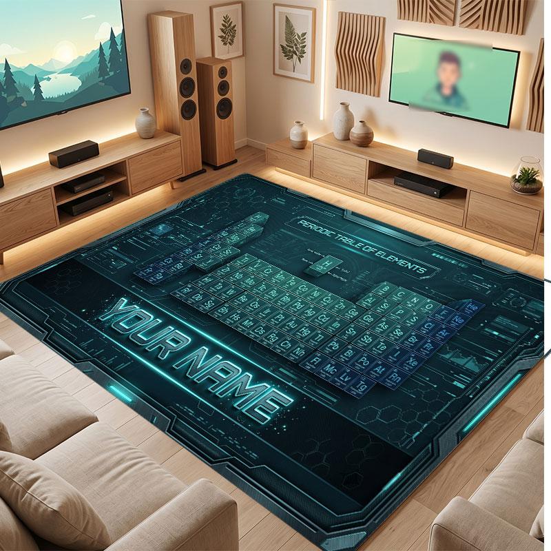 Abstract Personalized Theme Crystal Velvet Floor Rug Personalized Custom Name Text Warm Carpet Home Decoration