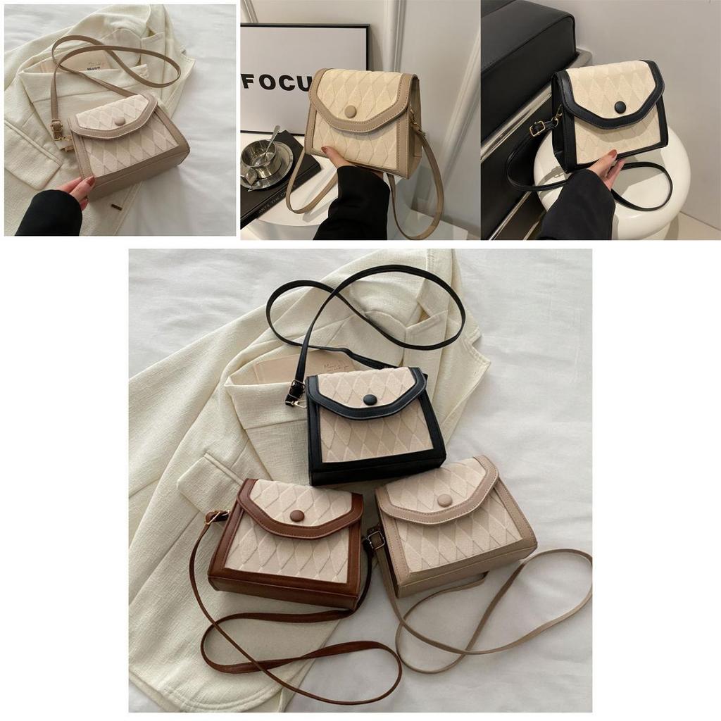 2024 Spring New Street Style Pu Material Personality Ins Rhombus Small Bag Women's Shoulder Messenger Bag