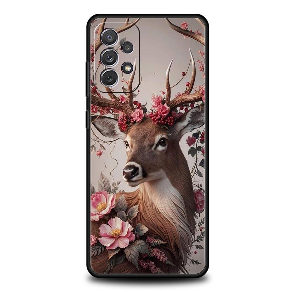 Deer Lichee Pattern Phone Case for Samsung Galaxy A55 A35 A15 A14 A13 A25 A54 A51 A71 A72 A73 A32 A52 A41 5G Soft TPU Shell Bags