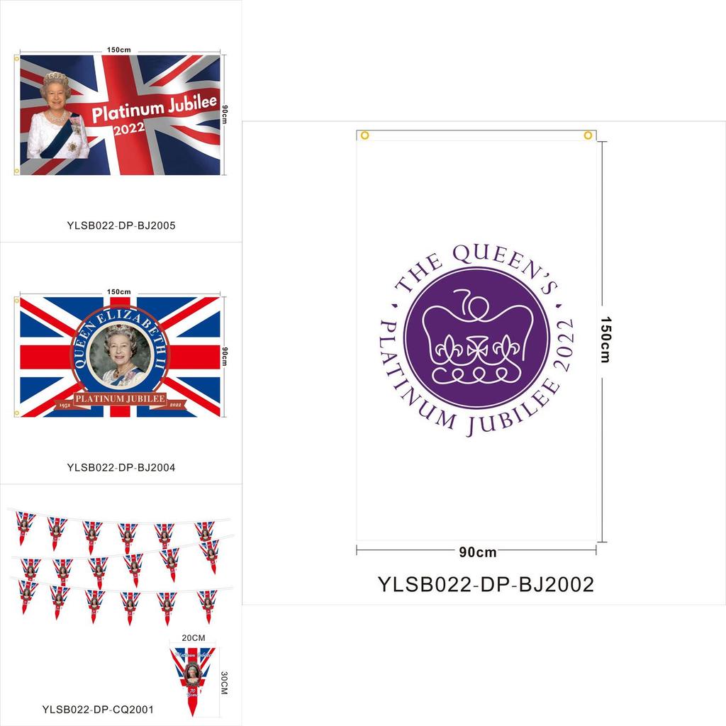 Königin 70. Jubiläum Elizabeth II Flagge Union Jack Wandteppich Premium Qualität Polyestermaterial 90*150cm