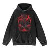 Cotone Pesante Lavato Retrò, Maglione Retrò Streetwear Anime con Cappuccio 440G