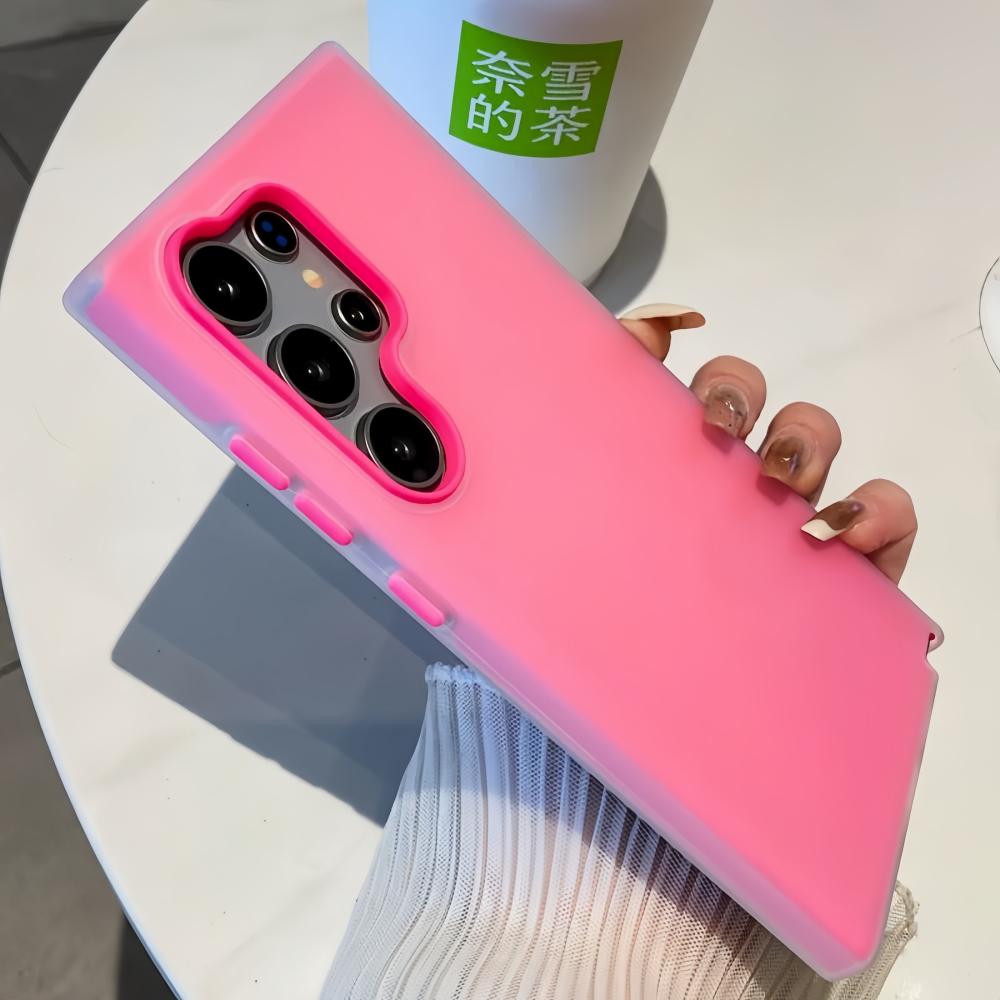 2-in-1 Candy Color Matte Jelly Hard Phone Case For Samsung S2 S24 Ultra S23 FE S22 Plus A A4 A3 A3 A34 A33 A1 A14 Cover