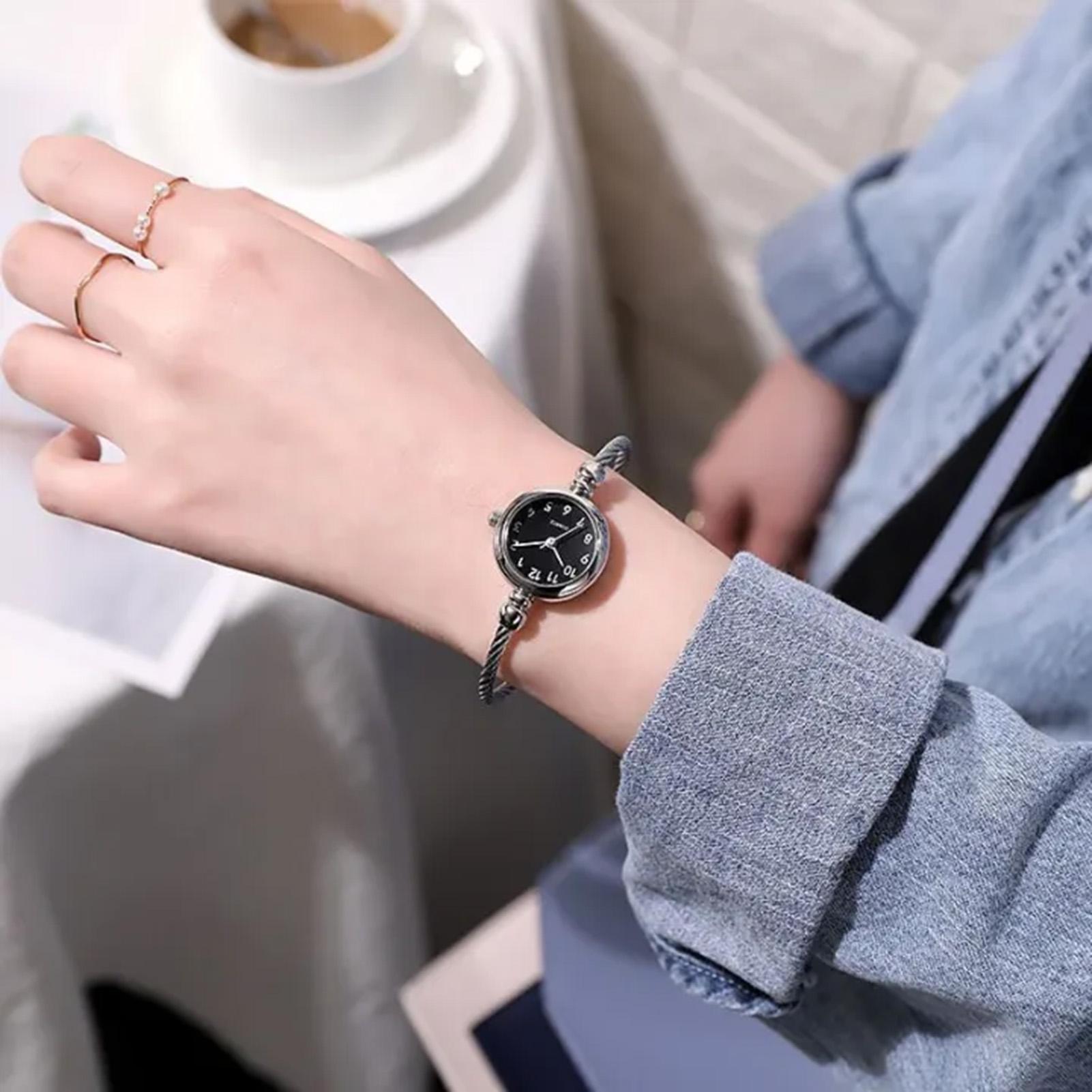 Women Quartz Watch Easy To Read Simple Easy To Read Arabic Numerals Simple-dial Wristwatches Digital 2022 Luxury Ladies Watches Digital black face чёрный