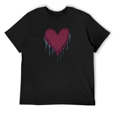 Ink Frozen Heart (Color) T-Shirt Korean Fashion Oversizeds for a Boy Plus Size Clothes T-shirt Men