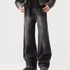 American Micro-washed Old Jeans Men's Loose Straight Spring and Autumn Trend Black Casual Wide-leg Pants