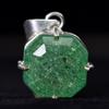 Zambian CERTIFIED 44.10 Ct Natural Green Emerald Sterling Silver Square Pendant MY.PD-167-NS