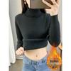 2025 Women's Plus Velvet Knit Base Layer Sweater - Autumn/Winter Thickened One-Piece Top