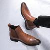 Men’s High Chelsea Boots Dress Formal Black Leather Ankle Boots Tuxedo Wedding Shoes Plus Size