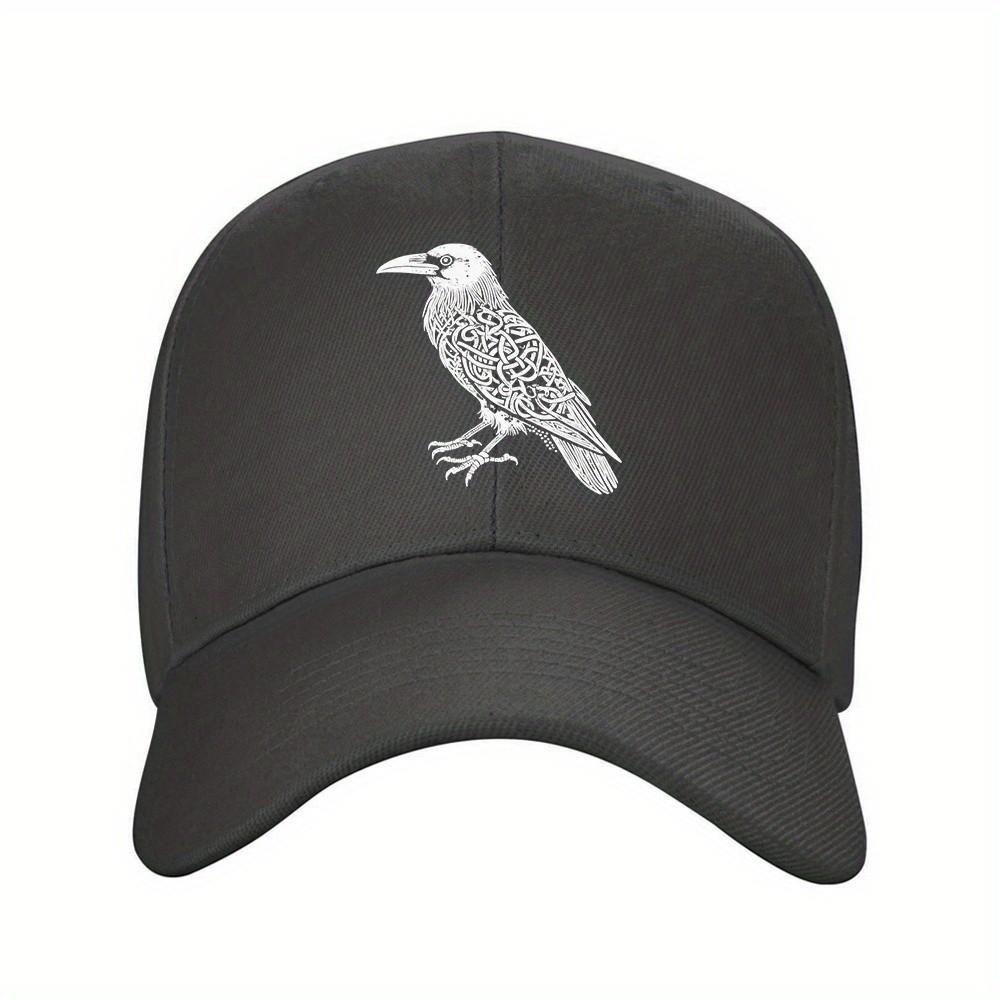 Celtic Knot Raven Baseball Cap Unisex Adjustable Polyester Graphic Hat for Outdoor Travel