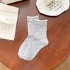 Women's Spring and Summer Thin Color Polka Dot Lace Bubble Mouth Tube Cotton Socks