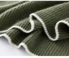 Women's Autumn/Winter 2026 Half-Zip Cashmere Sweater - Lapel Vertical Stripe, Gentle Style Loose Slimming Knitwear