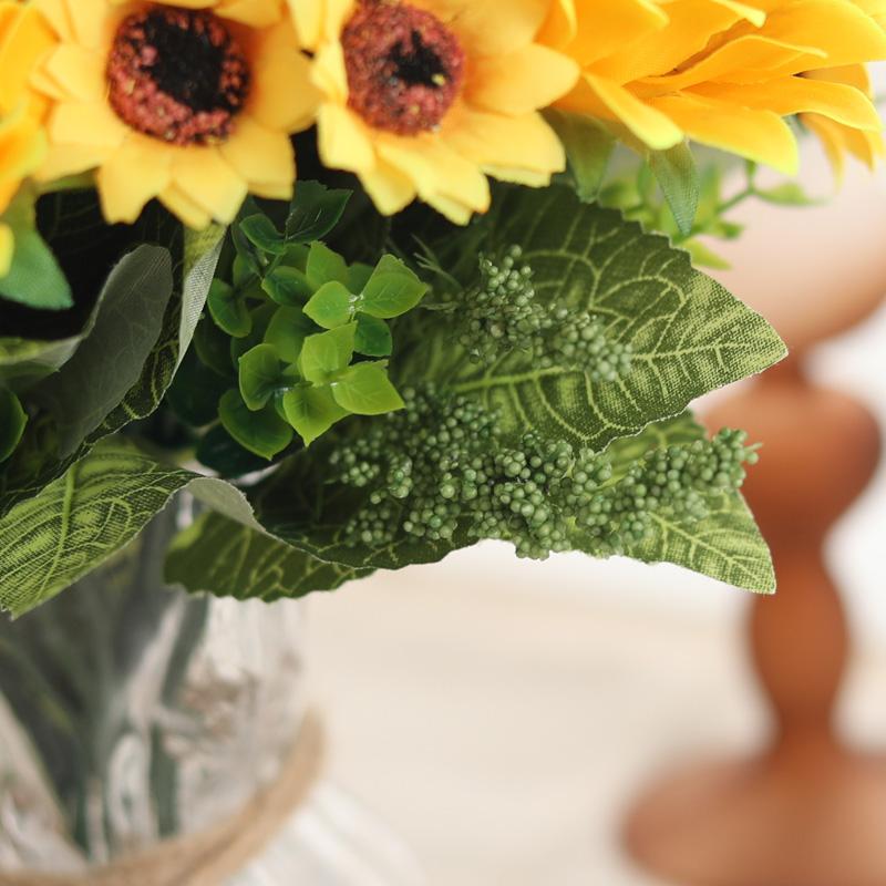 Artificial Flower 13 Heads Silk Sunflower Bouquet Fake Daisy Home Living Room Outdoor Decor DIY Wedding Wreath Decoration
