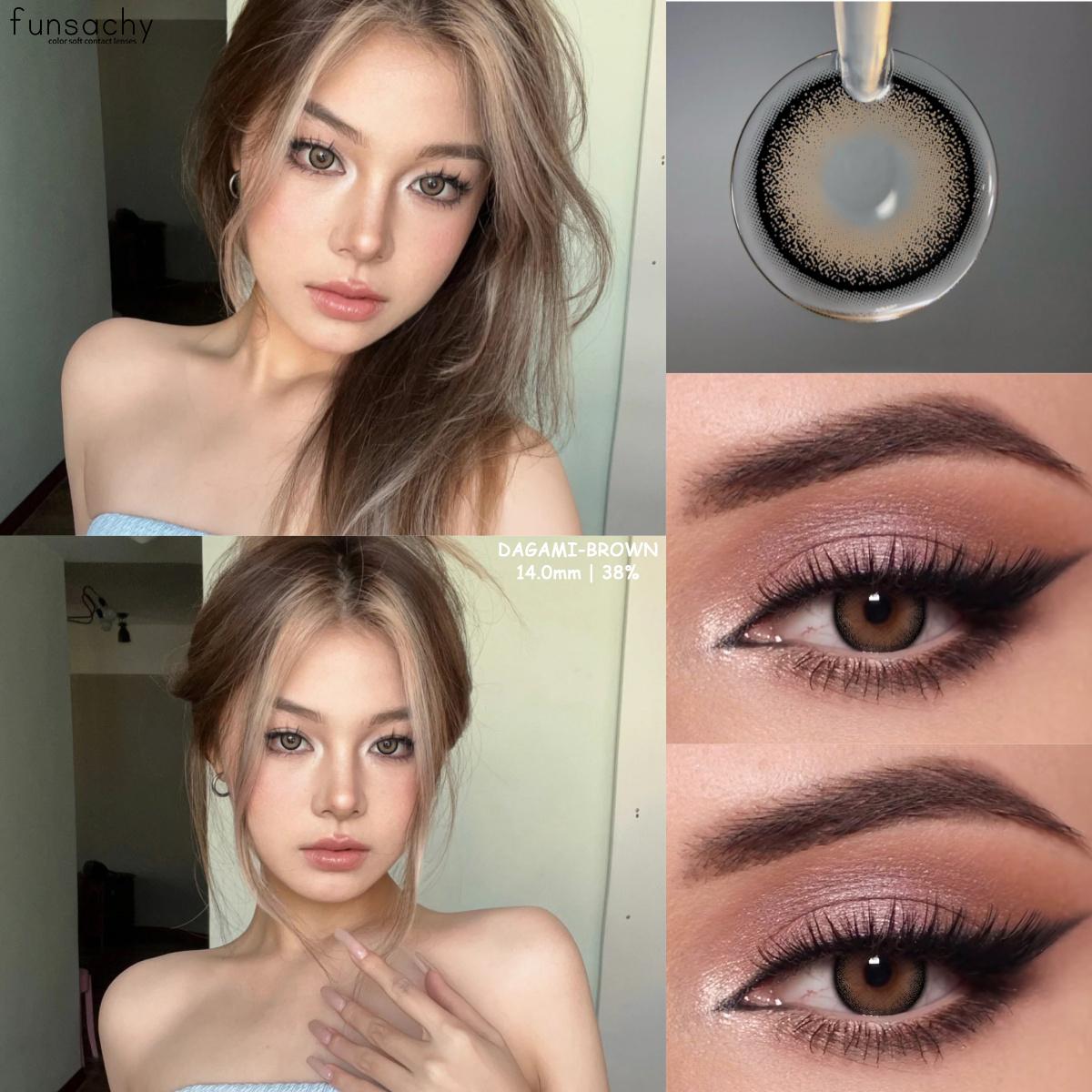 

FUNSACHY 2 шт. Корейские линзы Цветные контактные линзы для глаз Коричневые цветные линзы Colorcon Модные линзы для учеников Comestic Eye Ежегодно