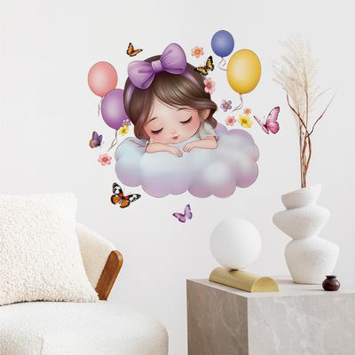 Adesivi Murali Farfalle Nuvolose Decorazione Sognante per Camera da Letto Vinile Autoadesivo da Staccare e Attaccare Arte per la Stanza delle Ragazze Decorazione Sfondo Casa