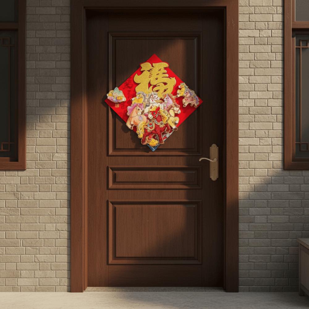 Traditional New Year Wall Sticker Blessing Fu Character Sticker Spring Festival