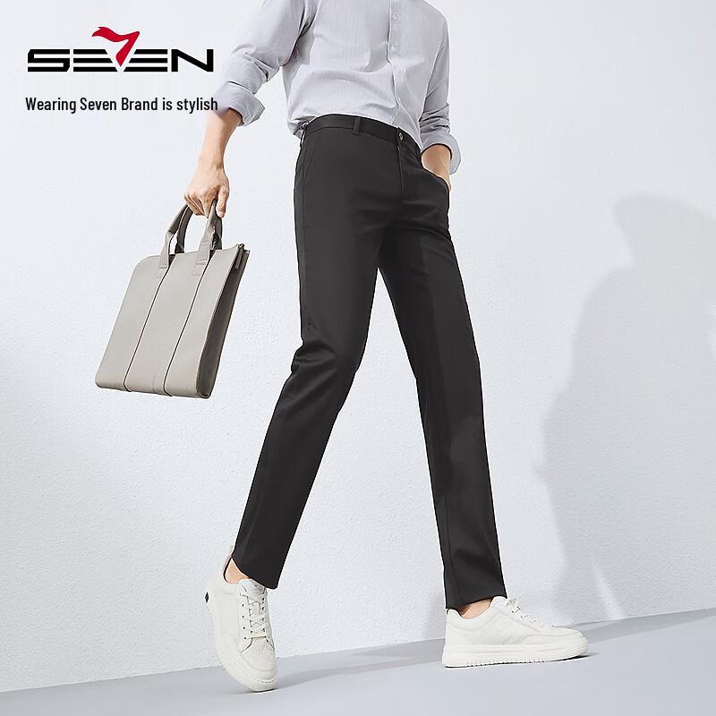 Qipai Men's Lyocell Blend Wrinkle-Free Straight-Leg Casual Pants