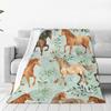 Cute Safari Animals Print Fleece Blanket Boho Nature Style Soft Warm Throw Interior Decoration Bedding Cover For Home50X60