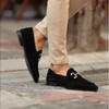 Nye Loafers Metallpynt Slip-On Pustende Bryllup Svart PU-skinn Størrelse 38-46 Håndlagde Herreloafers