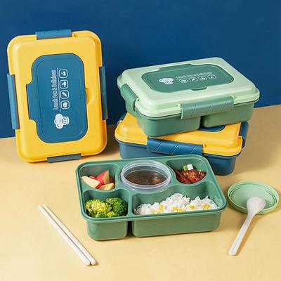 Lunchbox mit 4/5 Fächern und kleiner Schüssel, Bento-Box, auslaufsicher, für Studenten, Büroangestellte, Mikrowellenheizung, tragbare Lunchboxen
