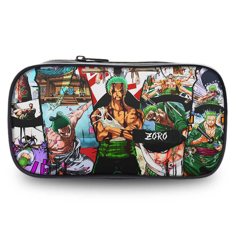 Durable One Piece Wano Themed Zoro Luffy Student Pen Bag With Prints