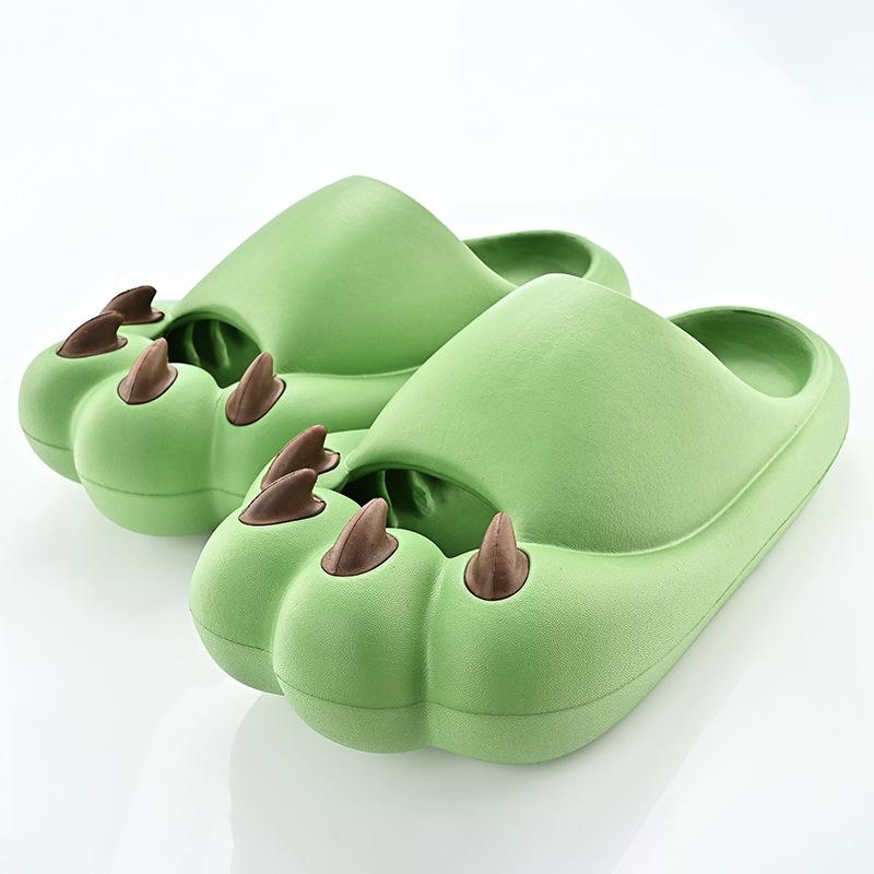 Damen Sommer Hausschuhe 2025 Strand Niedliche Katzenpfote Hausschuhe Damen Lässig Komfort Flache Flip Flops Paar Zuhause Pantoletten Sandale