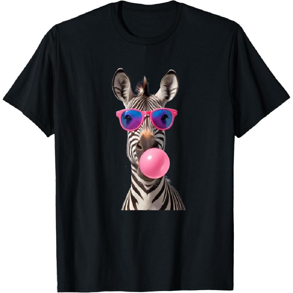 

#snirt Funny Zebra Bubblegum Bubble Pink Sunglasses T-Shirt XXXXXL