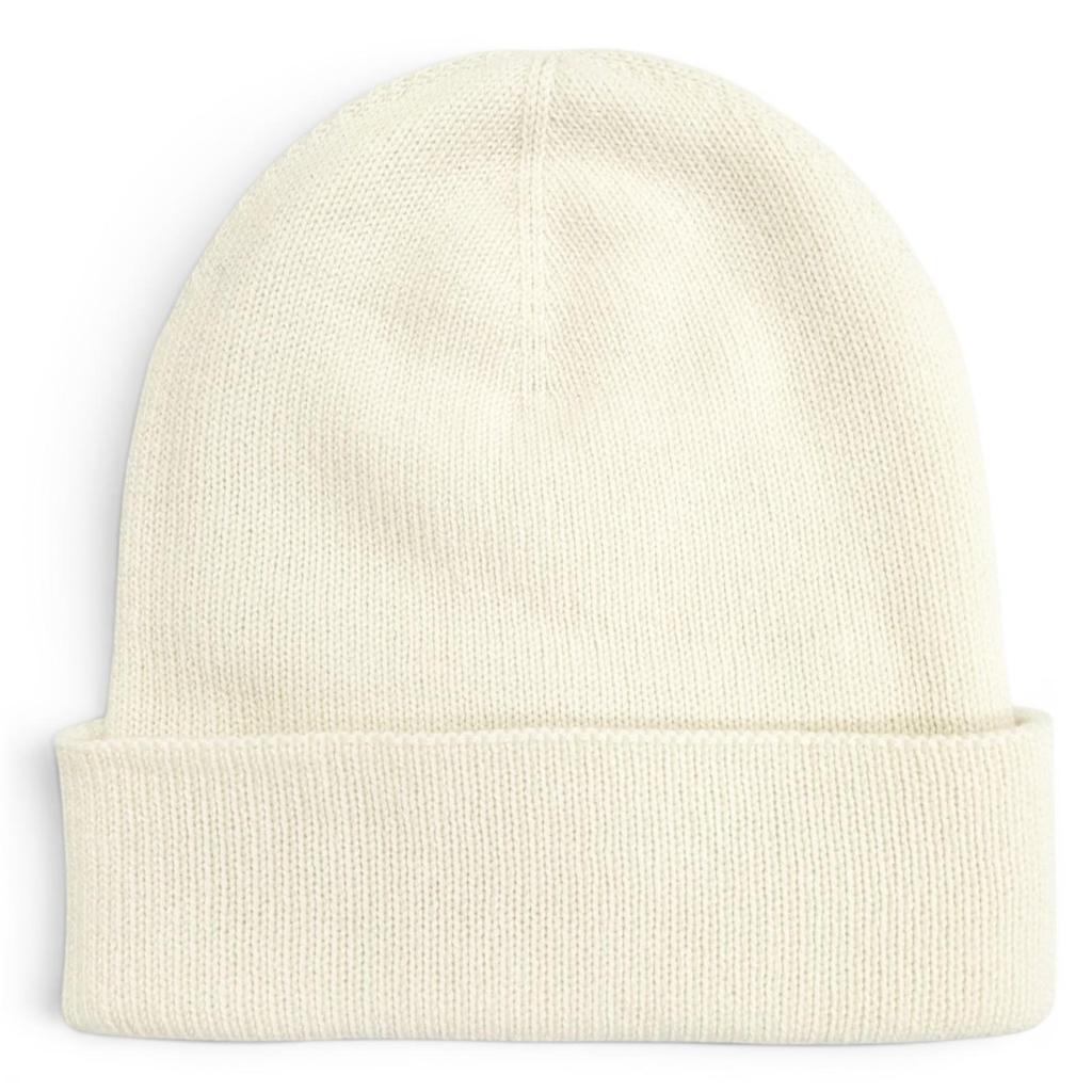 Great CHANEL Knit cap COCO Mark Heart Rhinestone Knit Hat white cashmere Women Used